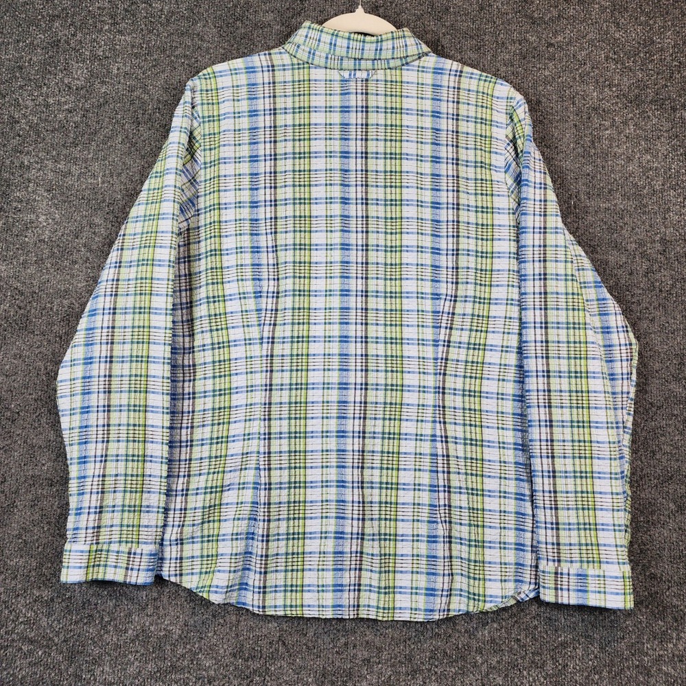 Woolrich Womens XL Coastal Preppy Outdoor Travel Plaid Roll Tab Shirt XL - Picture 16 of 16